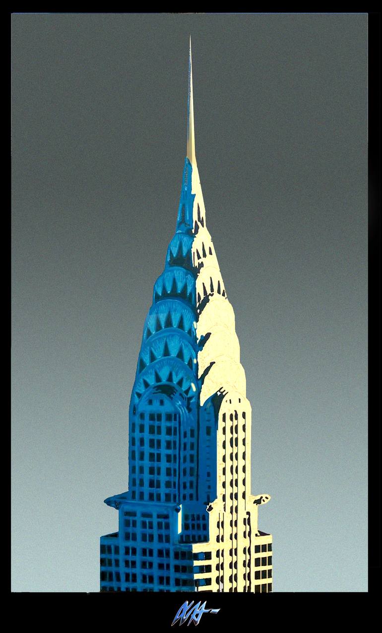 Original Architecture Painting by Christian Steagall-conde | Art Deco Art on Canvas | 9 VIEWS OF CHRYSLER Bld.