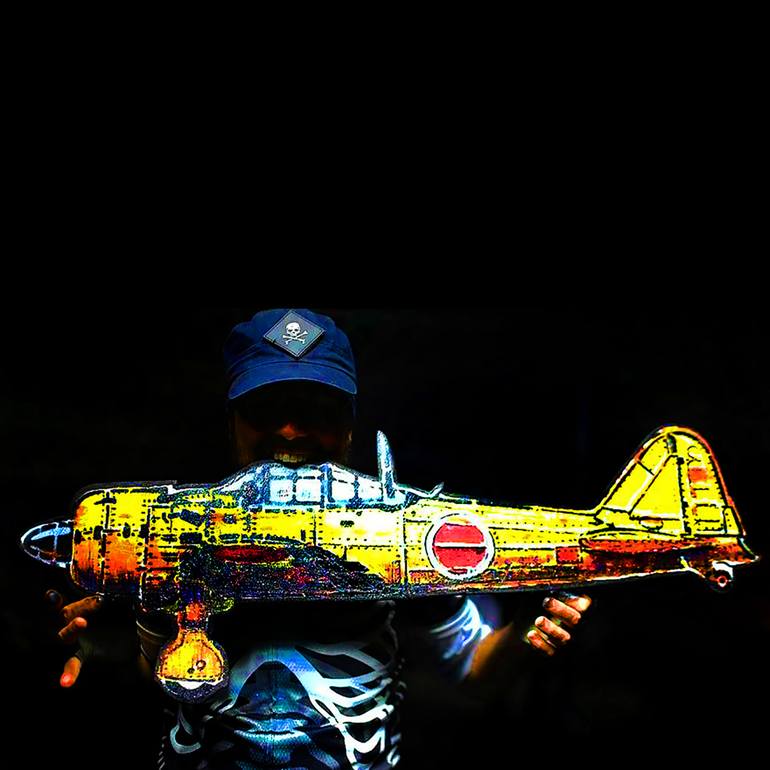 Original Figurative Aeroplane Painting by Christian Steagall-Condé