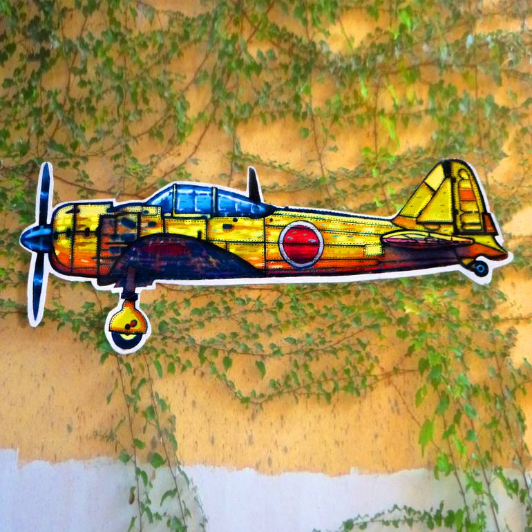 Original Figurative Aeroplane Painting by Christian Steagall-Condé