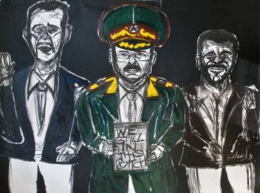 Original Expressionism Political Paintings by Moritz Hoffmann