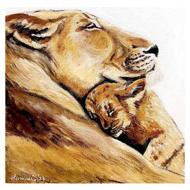 Lioness mum love thumb