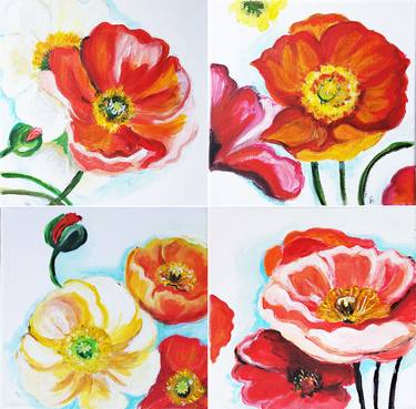 Print of Art Deco Floral Paintings by Hermina Ciobanu