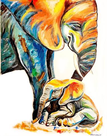 Elephant mother love thumb