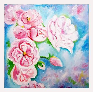 Peony flowers Abstract Painting thumb