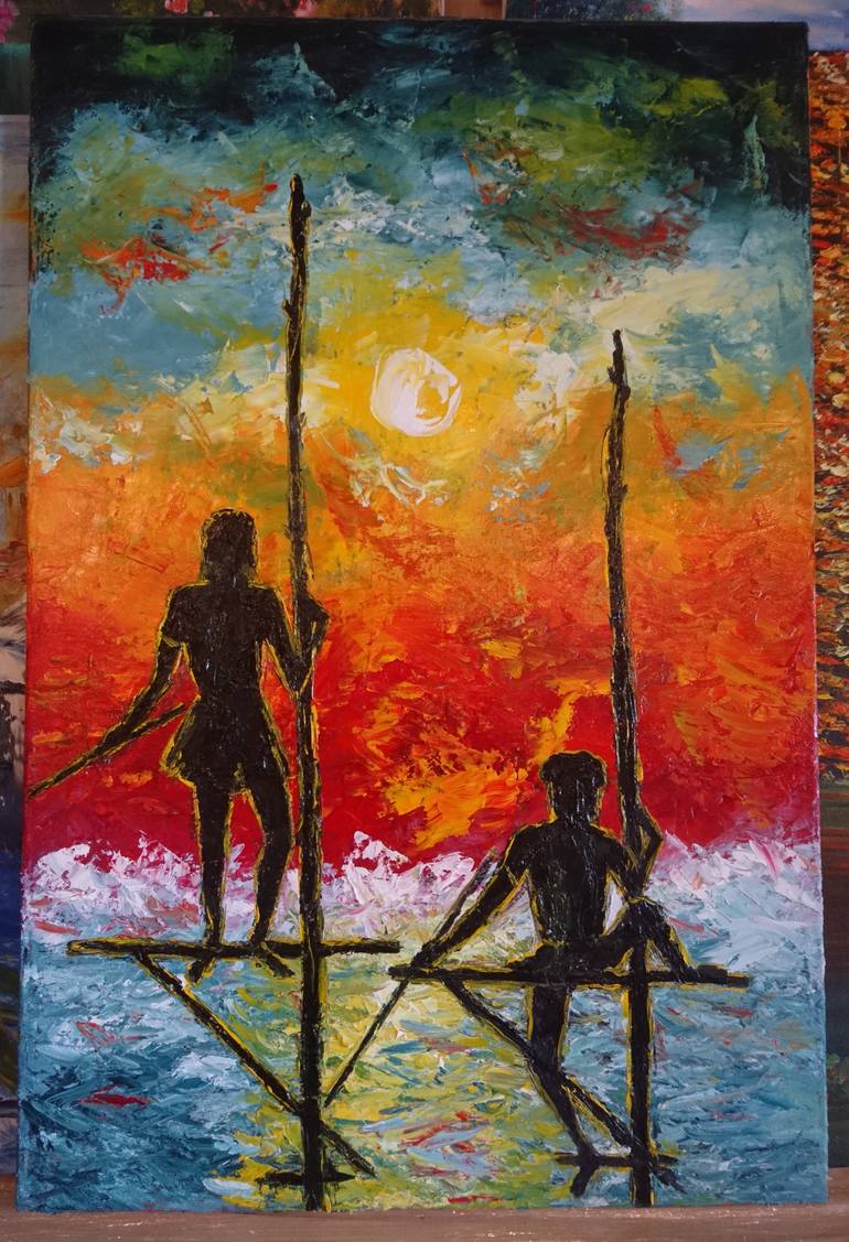 Original Abstract People Painting by Tati Davydova
