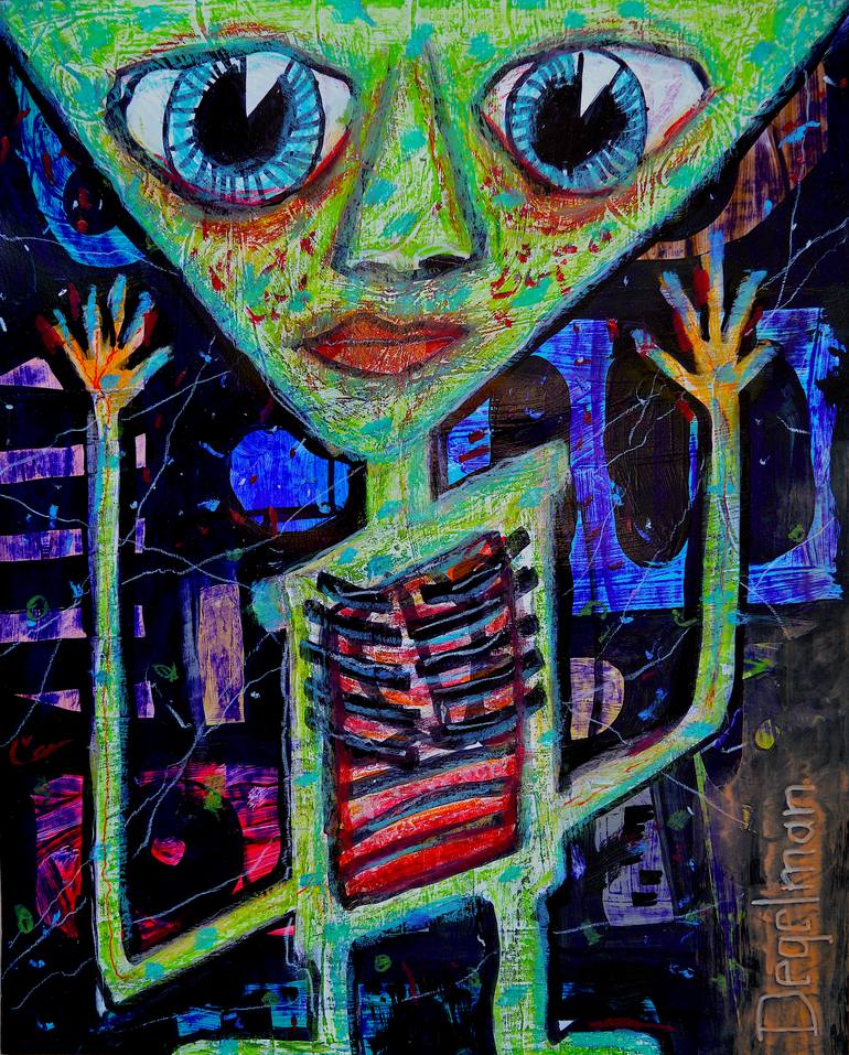 Strans Art Street art - strange being (2026 Original painting) Painting by Murray ...