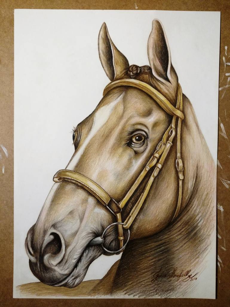 Original Figurative Horse Drawing by Fabio Meneghella