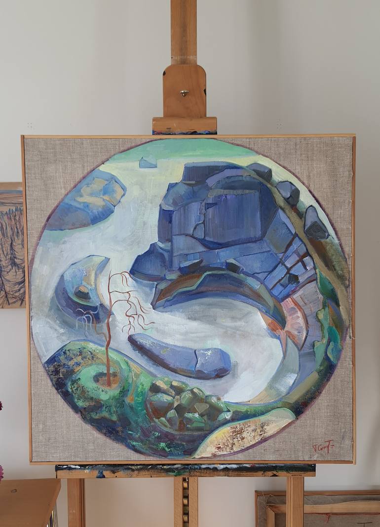Original Abstract Landscape Painting by Tanja Art