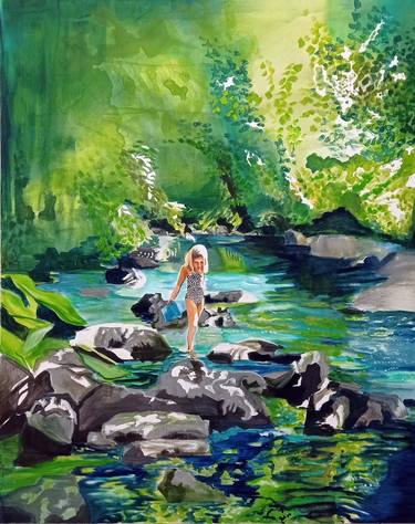 Original Figurative Landscape Paintings by Maude Ovize