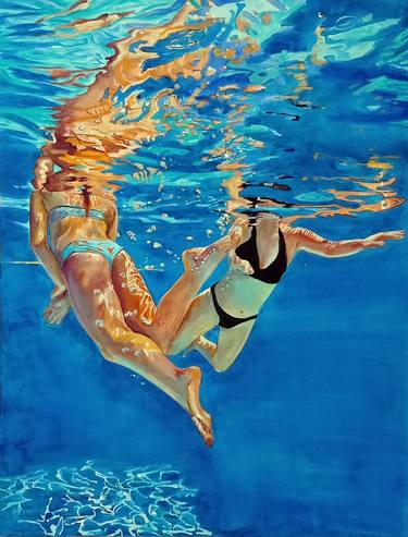 Print of Figurative Water Paintings by Maude Ovize