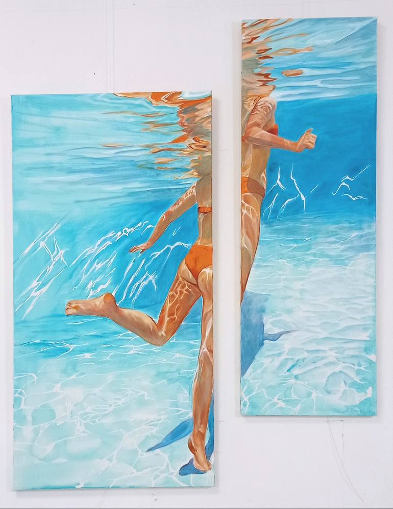 Original Figurative Water Painting by Maude Ovize