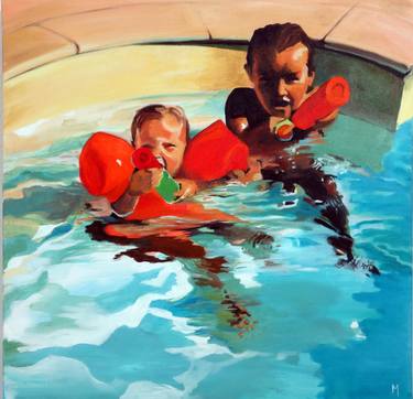 Original Figurative Kids Paintings by Maude Ovize