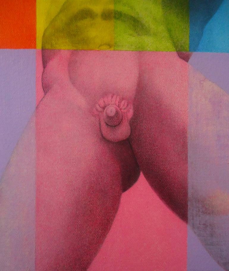 Original Conceptual Nude Painting by Fabio Borges