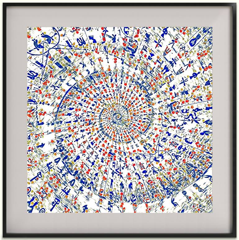 Original Folk Abstract Mixed Media by Jesus Paul