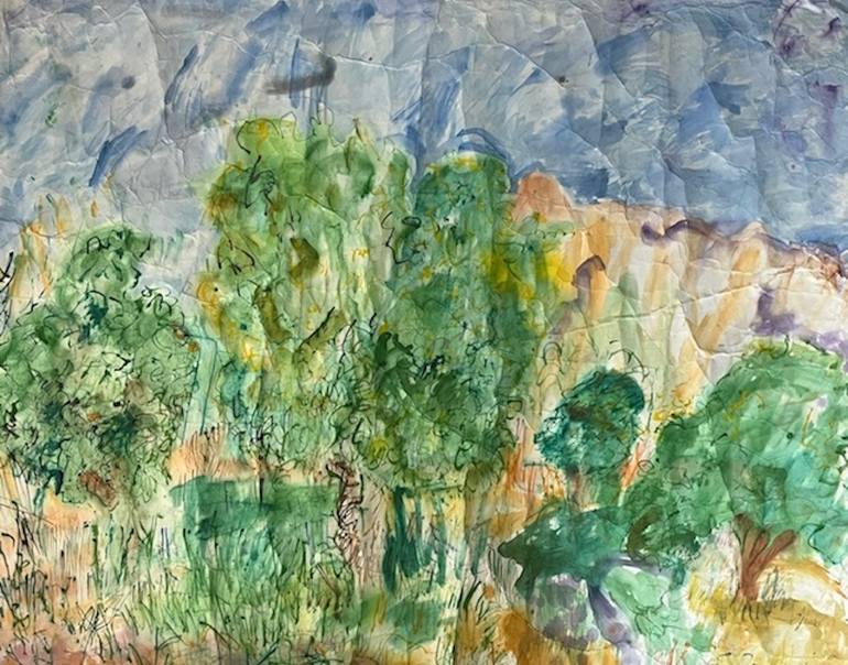 Original Impressionism Abstract Painting by Mark Baldwin Obe