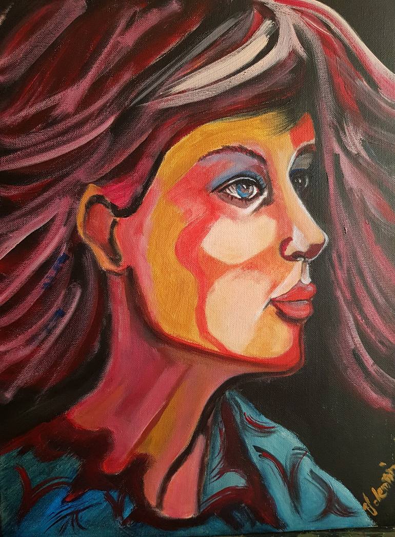 Wind in my hair Painting by Valentina Baicuianu | Saatchi Art
