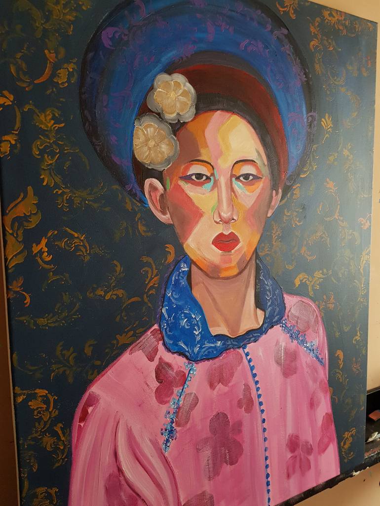 Original Portrait Painting by Valentina Baicuianu