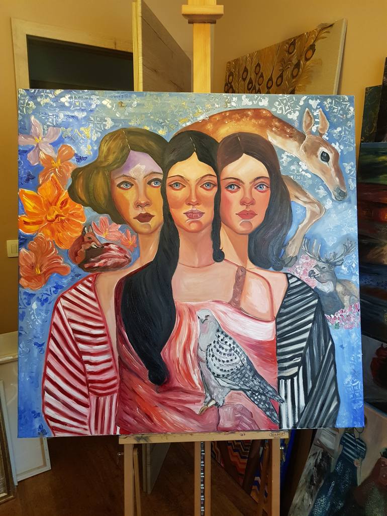 Original Conceptual People Painting by Valentina Baicuianu