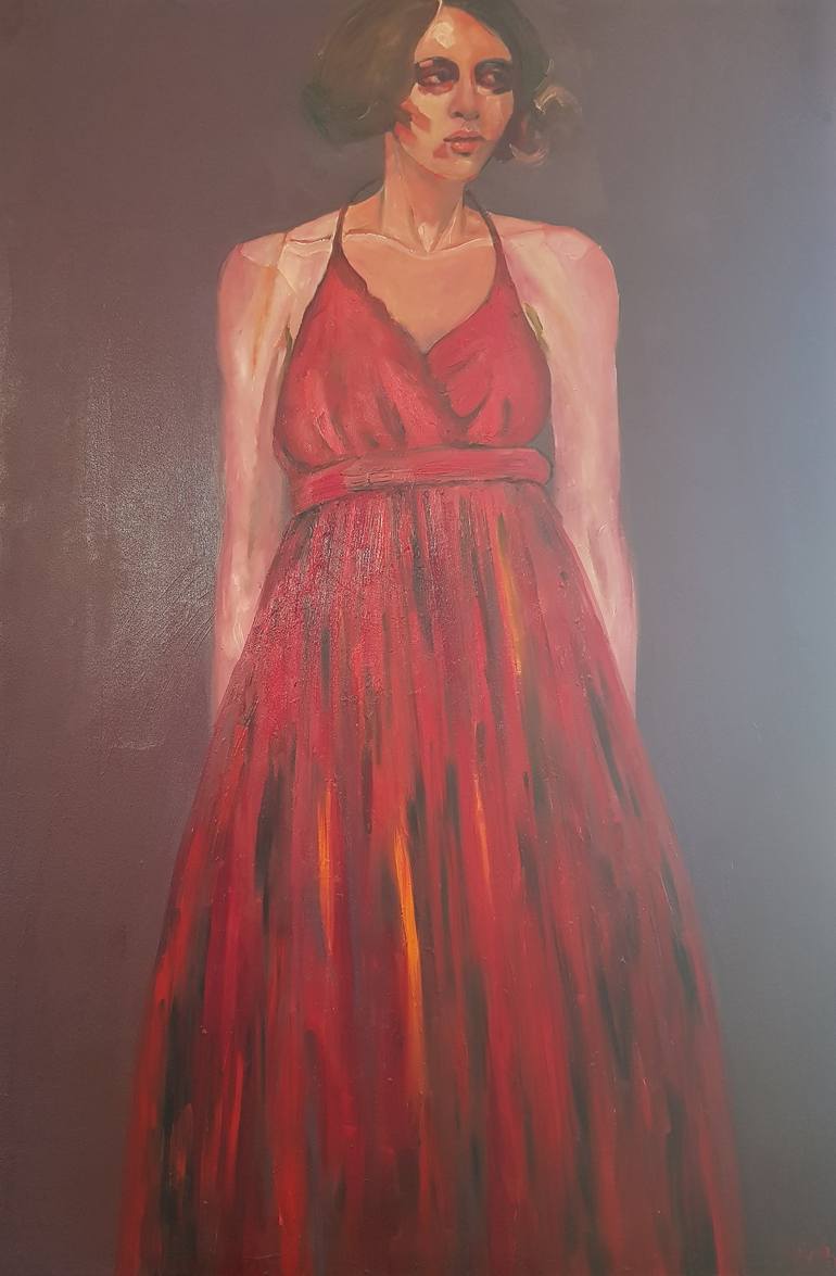 Dama De Vermelho, Painting by Acuan