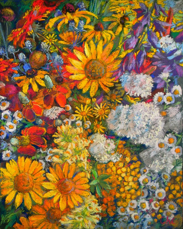Flower mosaic Drawing by Liudmyla Chemodanova Saatchi Art