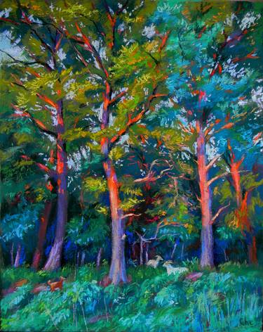 Original Impressionism Landscape Drawing by Liudmyla Chemodanova