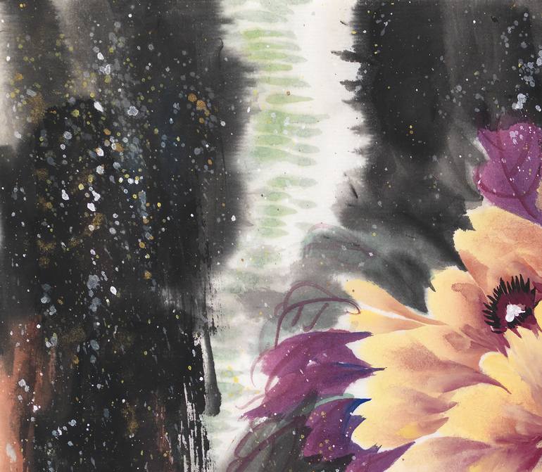 Original Expressionism Floral Painting by Jade Li