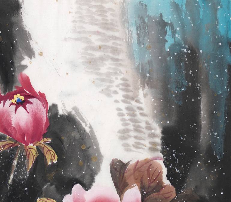Original Expressionism Floral Painting by Jade Li