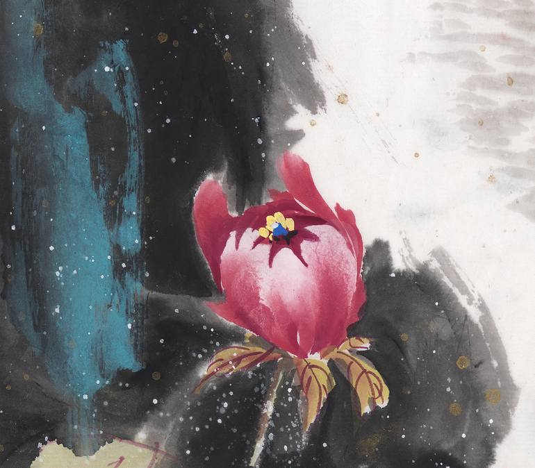Original Expressionism Floral Painting by Jade Li