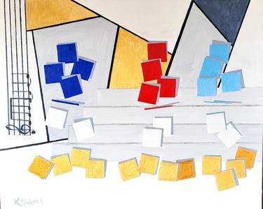 Original Cubism Abstract Paintings by Kristina Blakstad