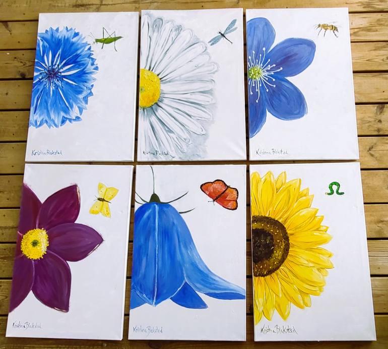 Original Figurative Floral Painting by Kristina Blakstad