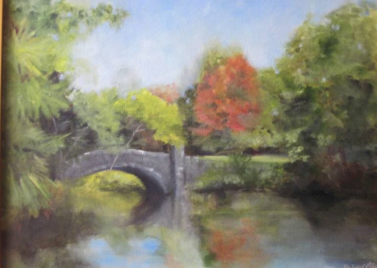 stone bridge Painting by michael silverstein | Saatchi Art