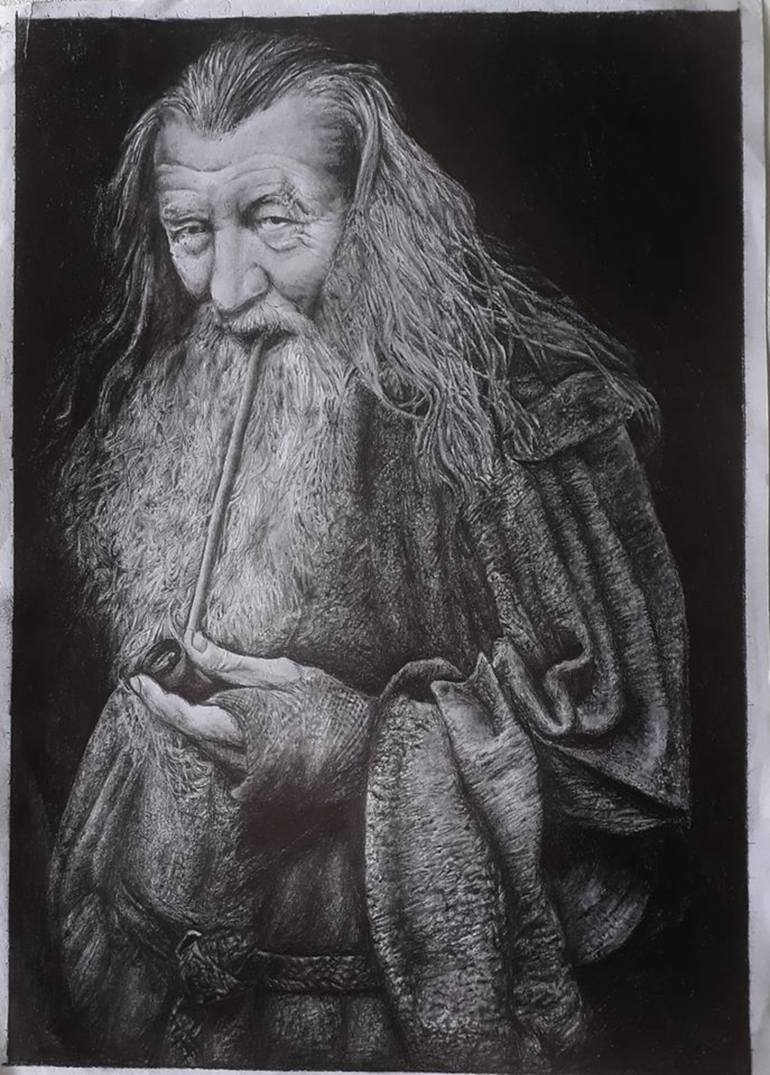 GANDALF HYPER REALISTIC DRAWING Drawing by mithila kumanjana | Saatchi Art