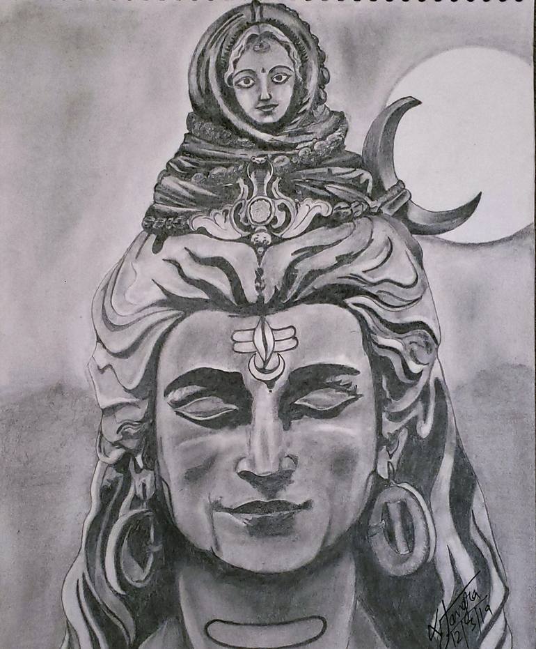 Pencil Drawing Of God Shiva - Garangan-Mambudem