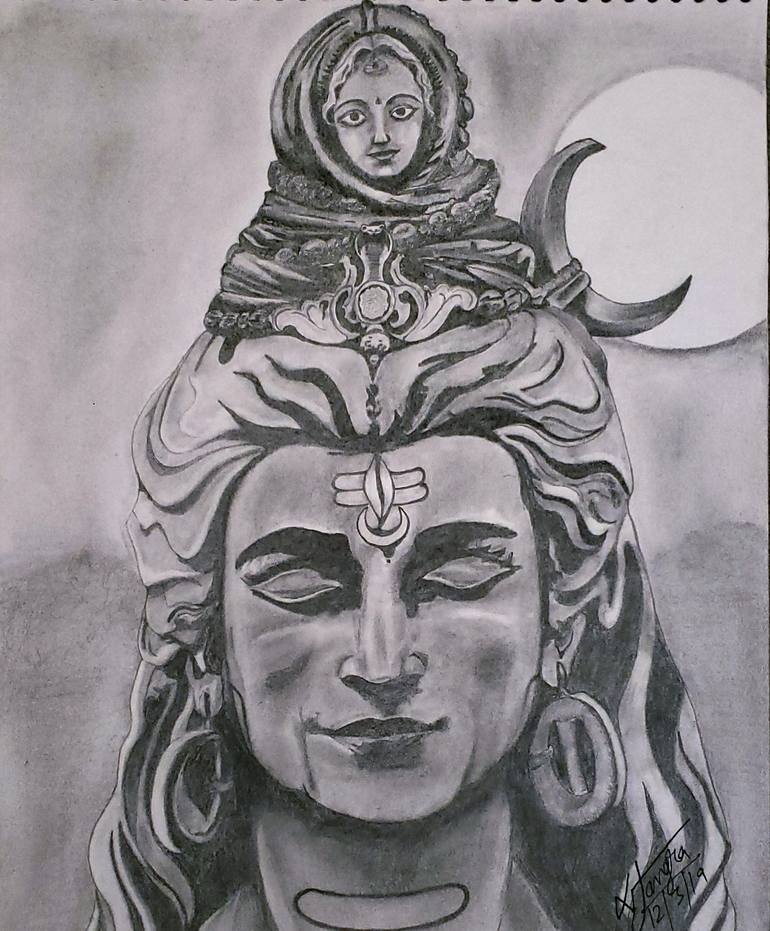 Pencil Drawing Of Lord Shiva