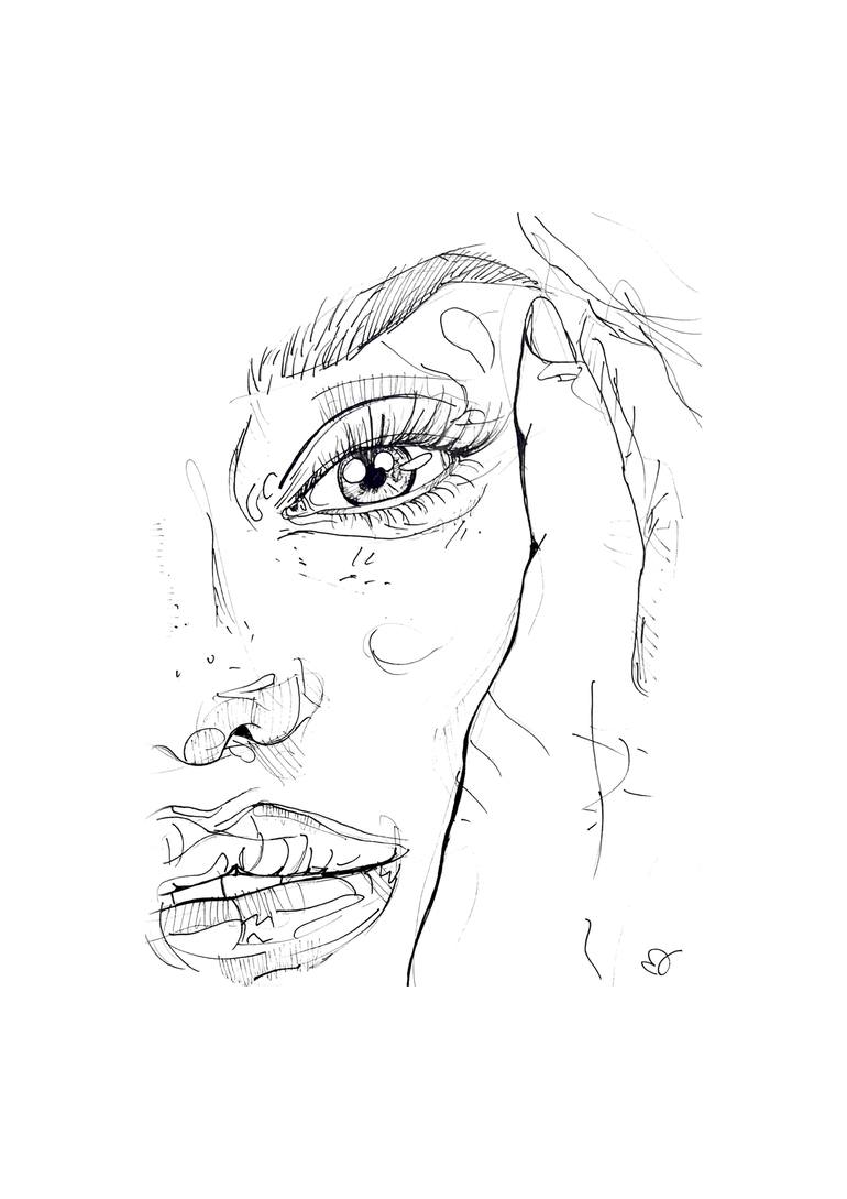 Sketch Face Series Drawing by Mila Piotrowska | Saatchi Art