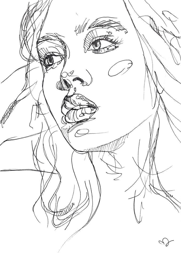 Sketch Face Series Drawing by Mila Piotrowska | Saatchi Art