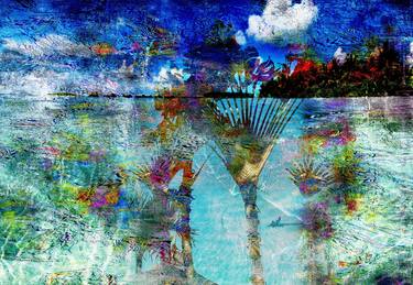 Original Abstract Expressionism Seascape Mixed Media by Božina Nina Čolović