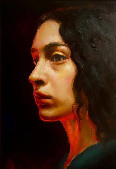 Original Portraiture People Painting by Hayam Elsayed