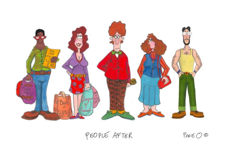 Original Figurative Humor Printmaking by Ponie O