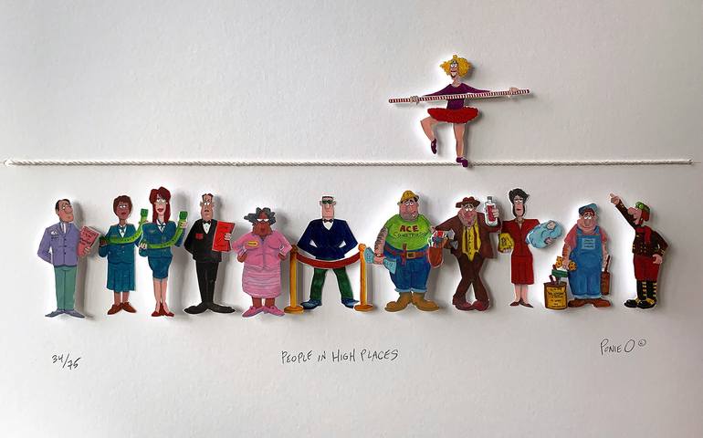 Original Figurative Humor Printmaking by Ponie O