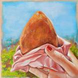 Arancino, Sicilian rice balls painting by Lucia Febronia  Accordino