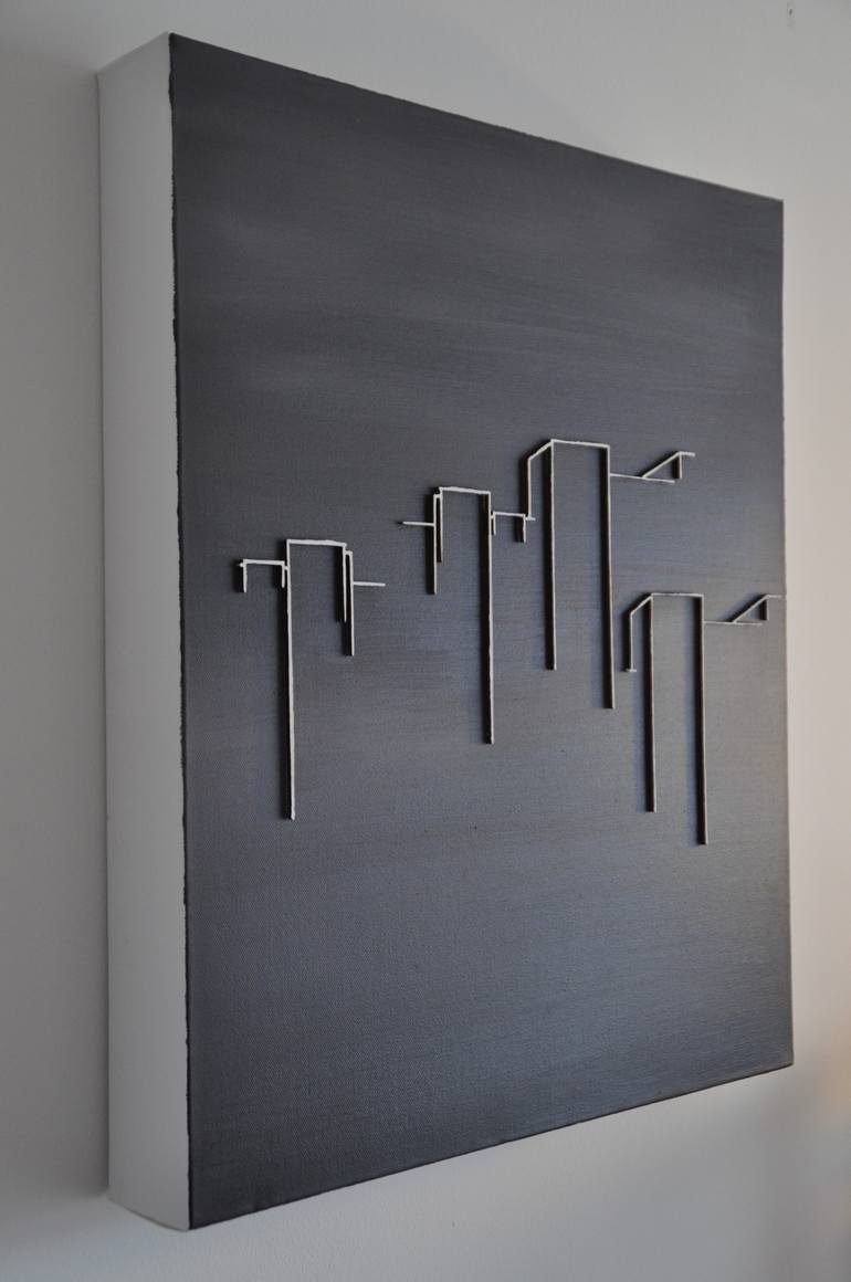 Original Architecture Painting by Karla Kohler | Minimalism Art on Canvas | Urban World - Berlin