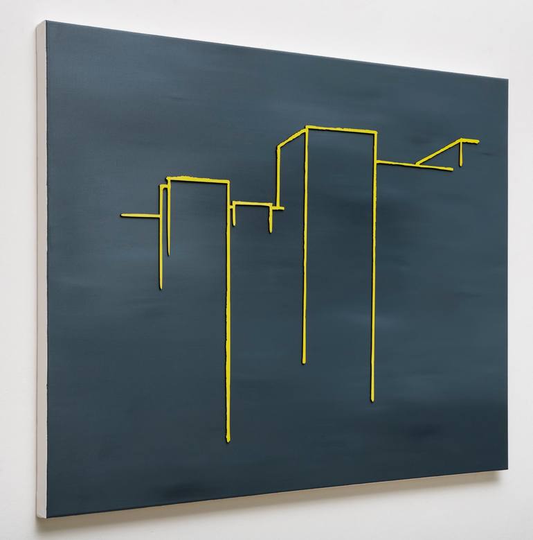 Original Architecture Painting by Karla Kohler | Minimalism Art on Canvas | Urban World - SILHOUETTE