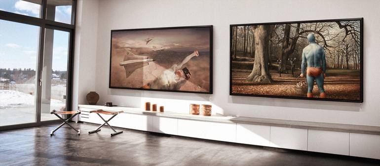 Original Conceptual Airplane Painting by Andreas Englund