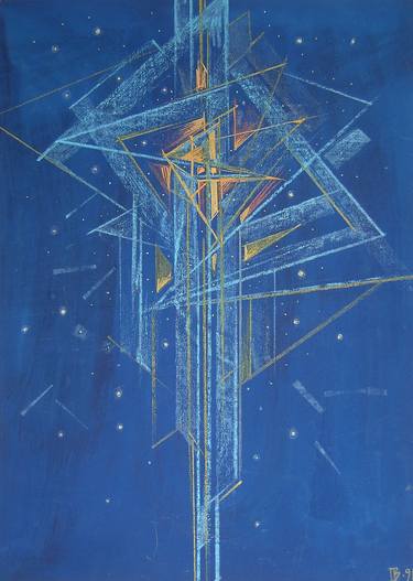 Original Abstract Expressionism Outer Space Drawings by Valeriy Oliynyk