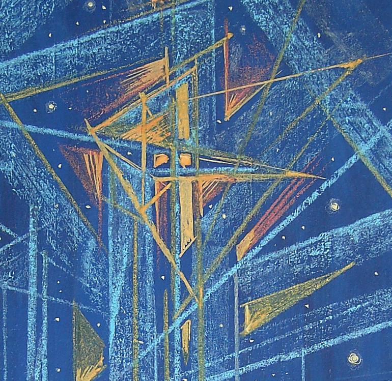 Original Abstract Expressionism Outer Space Drawing by Valerii Oliinyk