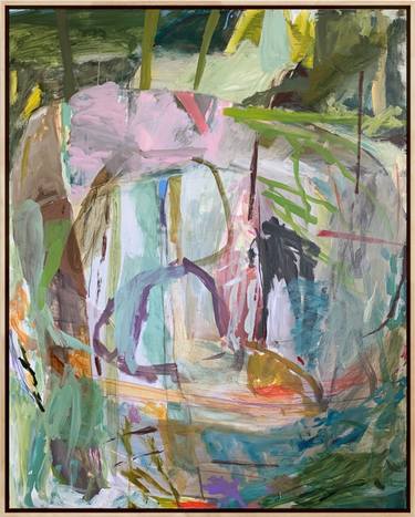 Original Abstract Expressionism Garden Painting by Deborah Moss