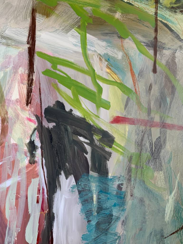 Original Abstract Expressionism Garden Painting by Deborah Moss