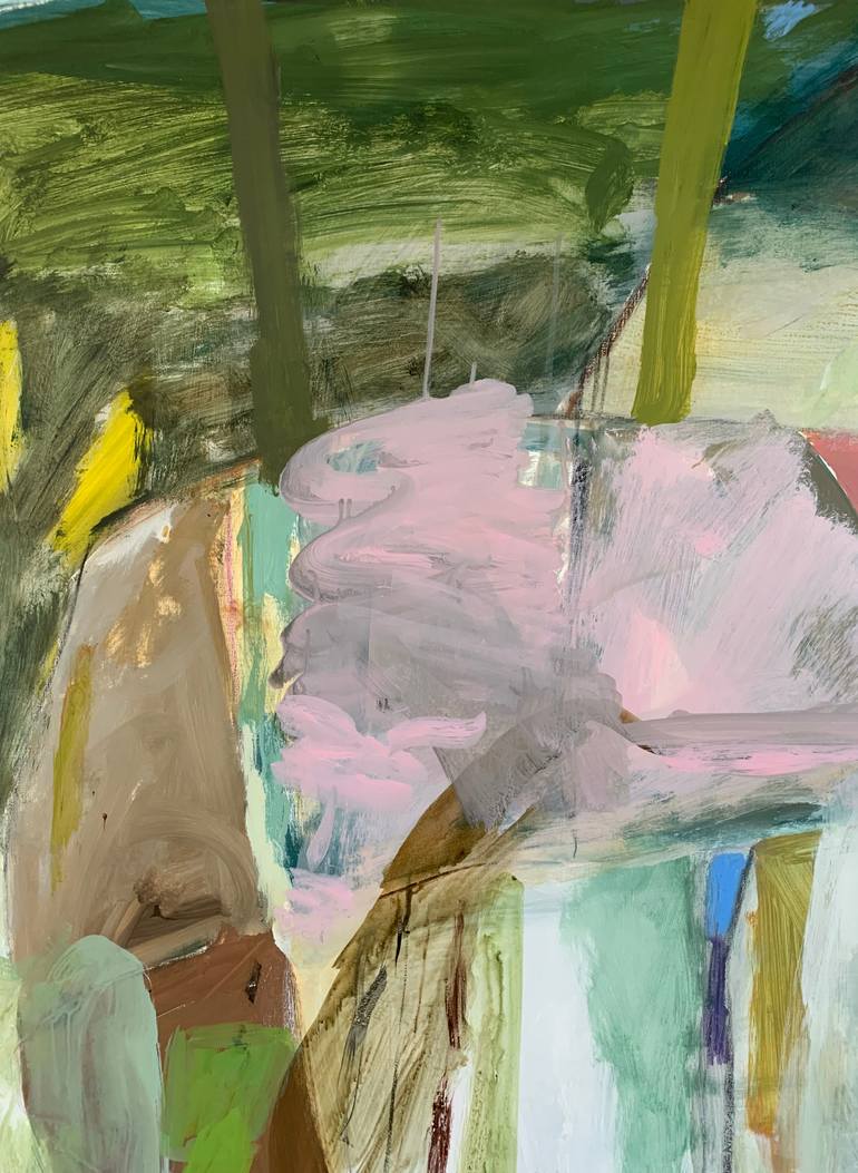 Original Abstract Expressionism Garden Painting by Deborah Moss