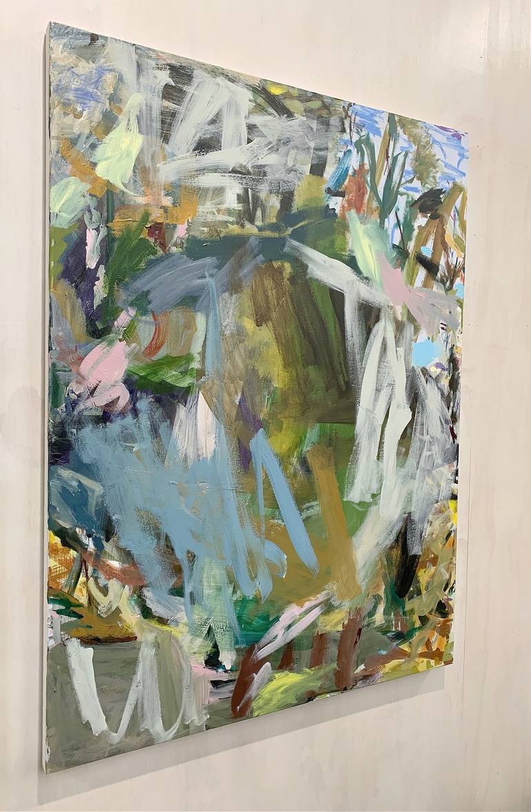 Original Abstract Expressionism Garden Painting by Deborah Moss